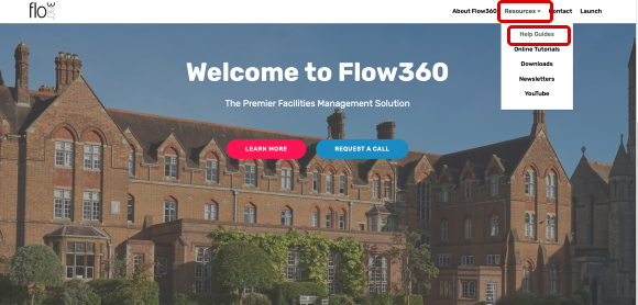 Launching the guide from the Flow360 web site (option 1)
