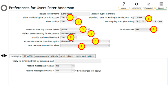 Personal Preferences card - basic preferences