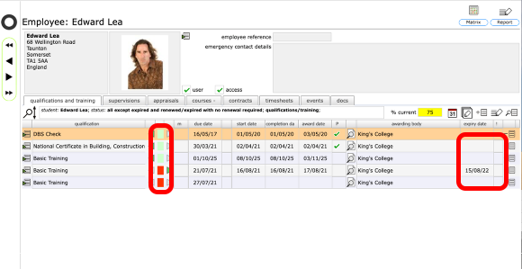 Qualification added to employee record