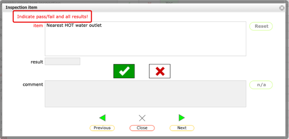 Additional check for water temperature items